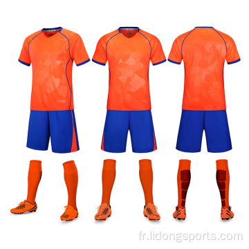 Pratiques de football noir Jersey Youth Soccer Uniforms sets